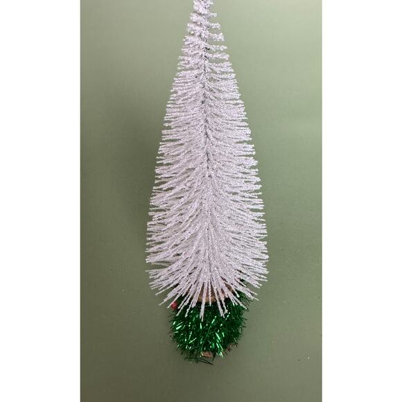 Handcrafted Bottle Brush Tree on Decorated Thread Spool Holiday Décor SPT16 - Picture 3 of 3